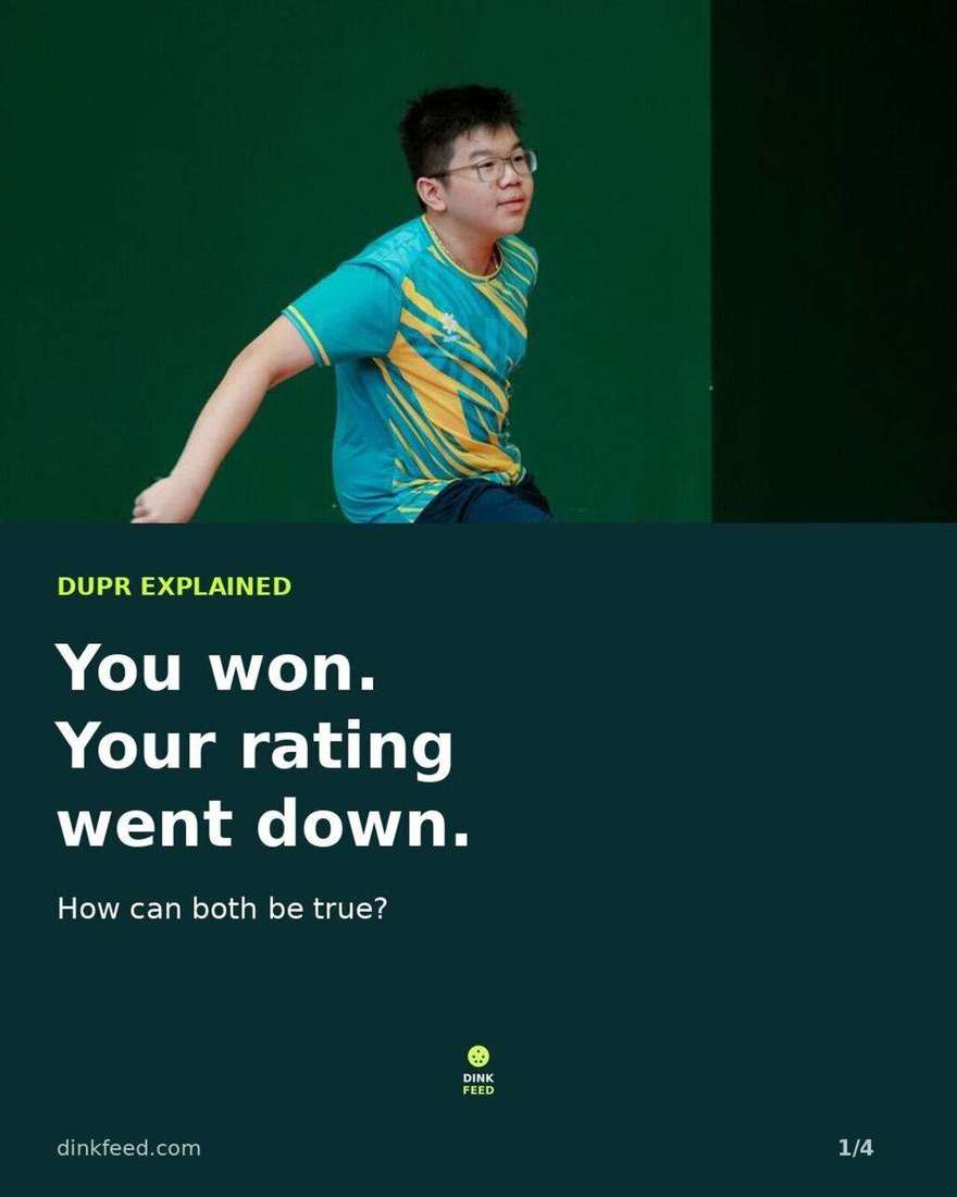 DUPR explained: why a win can lower your rating